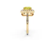 Radiant Cut Halo Engagement Ring Setting for a Fancy Yellow Lab-Grown Diamond | Polished Halo Rim | Yellow Gold