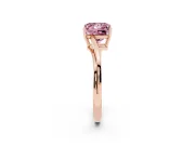 Fancy Pink Princess Cut Diamond Solitaire Twist Band Ring Set in Rose gold with Prong Setting