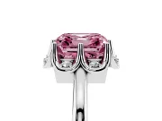 Asscher Cut Petal Halo Engagement Ring Setting for a Fancy Pink Lab-Grown Diamond | Platinum