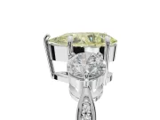 Pear-Shaped Three Stone Engagement Ring Setting for a Fancy Yellow Lab-Grown Diamond | Tapered Pave Band | Platinum