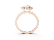 Oval Thin Halo Engagement Ring Setting | Plain Polished Band | Rose Gold