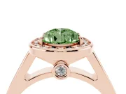 Pear-Shaped Rimmed Halo Engagement Ring Setting for a Fancy Green Lab-Grown Diamond | Rose Gold