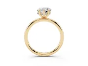 Heart-Shaped Hidden Halo Engagement Ring Setting | Thin Plain Band | Yellow Gold