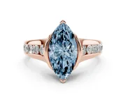 Marquise Half Bezel Engagement Ring Setting for a Fancy Blue Lab-Grown Diamond | Rose Gold