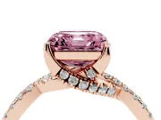 Asscher Cut Twisted Pave Engagement Ring Setting for a Fancy Pink Lab-Grown Diamond | Split Shank | Rose Gold