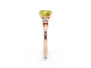 Princess Cut Three Stone Engagement Ring Setting for a Fancy Yellow Lab-Grown Diamond | Round Side Stones | Rose Gold
