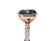 Radiant Cut Pave Solitaire Engagement Ring Setting | Rose Gold
