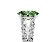 Oval Graduated Split Shank Engagement Ring Setting for a Fancy Green Lab-Grown Diamond | Platinum