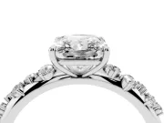 Radiant Cut Diamond Cluster Solitaire Ring Set in Platinum with Prong Setting