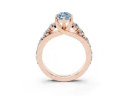 Marquise Graduated Engagement Ring Setting for a Fancy Blue Lab-Grown Diamond | Rose Gold
