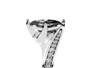 Fancy Black Asscher Cut Diamond Solitaire Ring Set in White gold with Intertwined Pavé Twist Band