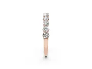 Round Diamond Half Eternity Band Set in Rose gold with Top-Row Prong Setting