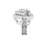 Heart-Shaped Framed Halo Engagement Ring Setting | Graduated Pavé Band | White Gold