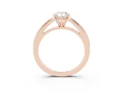 Pear-Shaped Solitaire Engagement Ring Setting | Stepped Flat Band | Rose Gold