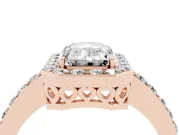 Emerald Cut Halo Engagement Ring Setting | Rose Gold