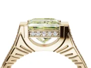 Princess Cut Vintage Cathedral Engagement Ring Setting for a Fancy Yellow Lab-Grown Diamond | Carved Band | Yellow Gold
