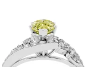 Marquise Bypass Pavé Engagement Ring Setting for a Fancy Yellow Lab-Grown Diamond | Sterling Silver