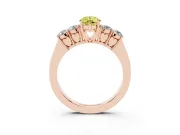 Pear-Shaped 5 Stone Engagement Ring Setting for a Fancy Yellow Lab-Grown Diamond | Rose Gold