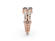 Pear-Shaped Vintage Milgrain Engagement Ring Setting for a Black Center | Hidden Halo | Rose Gold