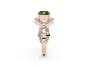 Princess Cut Infinity Twist Engagement Ring Setting for a Fancy Green Lab-Grown Diamond | Rose Gold