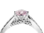 Pear-Shaped Pavé Solitaire Engagement Ring Setting for a Fancy Pink Lab-Grown Diamond | Crossover Gallery | White Gold