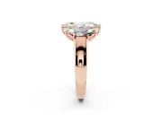 Marquise Three Stone Engagement Ring Setting | Touching Side Stones | Rose Gold