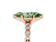 Marquise Beaded Solitaire Engagement Ring Setting for a Fancy Green Lab-Grown Diamond | Rose Gold
