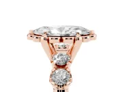 Marquise Floral Engagement Ring Setting | Petal Frame and Side Stones | Rose Gold