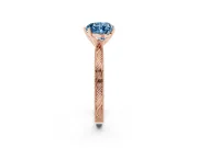 Heart-Shaped Engraved Engagement Ring Setting for a Fancy Blue Lab-Grown Diamond | Rose Gold