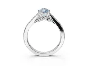 Pear-Shaped Pavé Engagement Ring Setting for a Fancy Blue Lab-Grown Diamond | Crossover Gallery | Sterling Silver
