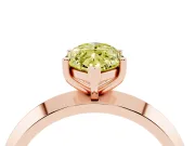 Fancy Yellow Marquise Cut Diamond Solitaire Engagement Ring Set in Rose gold with Flat Band and Prong Setting