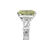 Emerald Cut Tapered Baguette Engagement Ring Setting for a Fancy Yellow Lab-Grown Diamond | Platinum