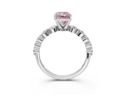 Radiant Cut Graduated Side Stone Engagement Ring Setting for a Fancy Pink Lab-Grown Diamond | Platinum
