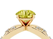 Round Loop Engagement Ring Setting for a Fancy Yellow Lab-Grown Diamond | Yellow Gold