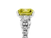 Asscher Cut 3-Stone Engagement Ring Setting for a Fancy Yellow Lab-Grown Diamond | Sterling Silver