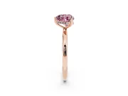 Fancy Pink Heart Cut Diamond Solitaire Engagement Ring Set in Rose gold with Prong Setting and Polished Band