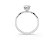 Pear Cut Diamond Solitaire Engagement Ring Set in White gold with Prong Setting and Polished Band