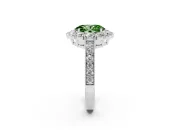 Oval Vintage Halo Engagement Ring Setting for a Fancy Green Lab-Grown Diamond | Platinum