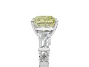 Cushion Cut Tapered Baguette Engagement Ring Setting for a Fancy Yellow Lab-Grown Diamond | Platinum