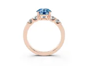 Round Five Stone Engagement Ring Setting for a Fancy Blue Lab-Grown Diamond | Rose Gold