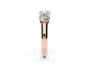 Cushion Cut Three Stone Engagement Ring Setting | Basket Prong Heads | Rose Gold