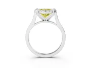 Heart-Shaped Halo Engagement Ring Setting for a Fancy Yellow Lab-Grown Diamond | Claw Corners | Sterling Silver