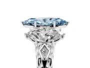 Marquise Three Stone Engagement Ring Setting for a Fancy Blue Lab-Grown Diamond | Braided Band | Platinum