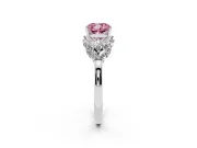 Cushion Cut Leaf Engagement Ring Setting for a Fancy Pink Lab-Grown Diamond | Sterling Silver