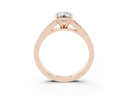 Emerald Cut Channel Set Engagement Ring Setting | Princess Cut Accents | Rose Gold