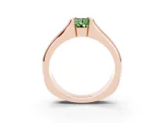 Pear-Shaped Half Bezel Solitaire Engagement Ring Setting for a Fancy Green Lab-Grown Diamond | Wide Band | Rose Gold
