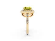 Asscher Cut Halo Engagement Ring Setting for a Fancy Yellow Lab-Grown Diamond | Polished Halo Rim | Yellow Gold