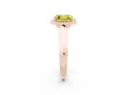 Asscher Cut Knife-Edge Halo Engagement Ring Setting for a Fancy Yellow Lab-Grown Diamond | Rose Gold