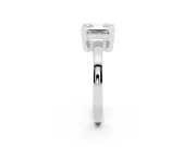 Asscher Cut Diamond Solitaire Ring Set in White gold with Prong Head and Smooth Polished Band