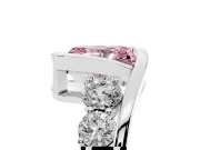 Radiant Cut Bezel Bypass Engagement Ring Setting for a Fancy Pink Lab-Grown Diamond | White Gold